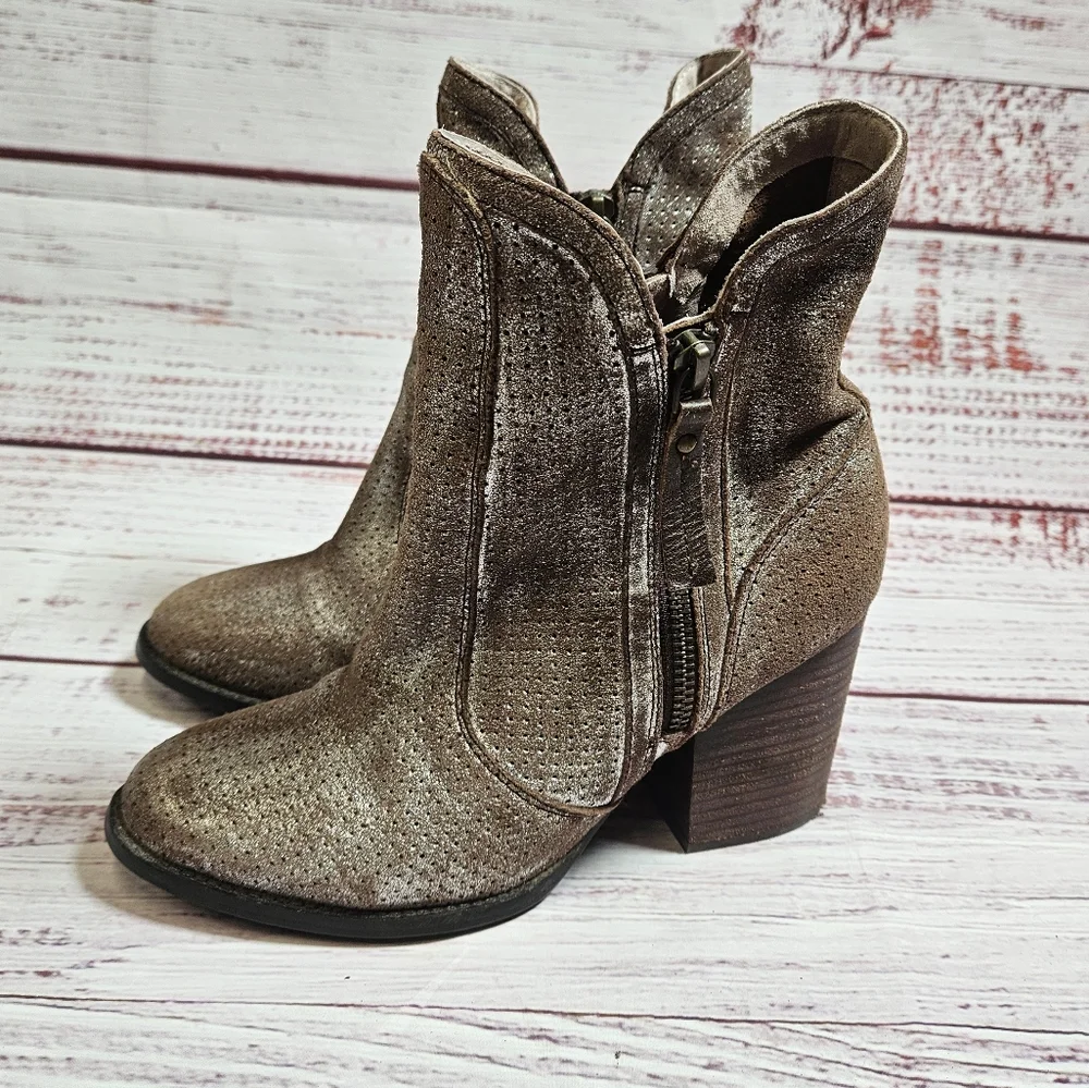 Anthropologie Metallic Ankle Boots - Picture 4 of 9